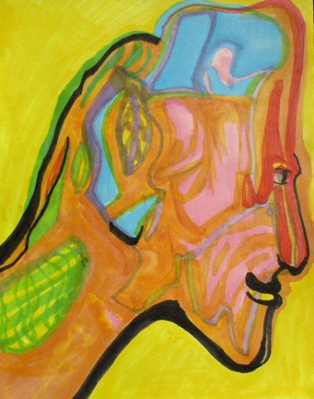 Visage aux gribouillis