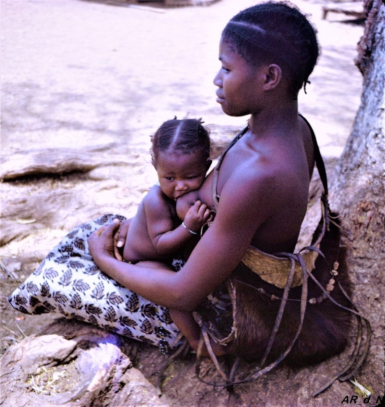 Femme Bassari donnant le sein