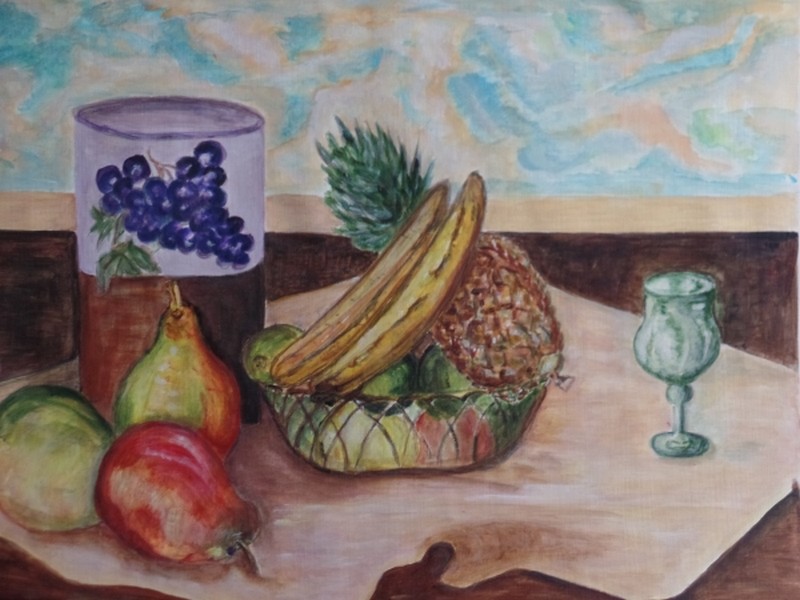 A  table avec fruits de saison