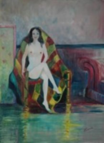 Nu blanc au fauteuil