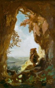 Gnome regardant le train