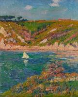 Paysage de Doëlan à la voile blanche