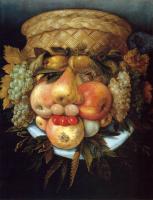 Homme corbeille de fruits